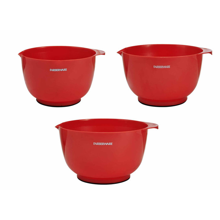 Farberware 3 Piece Classic Plastic Mixing Bowls, Small & Reviews Wayfair